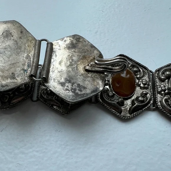 Vintage Stone and Pewter tone Choker - Picture 3 of 9